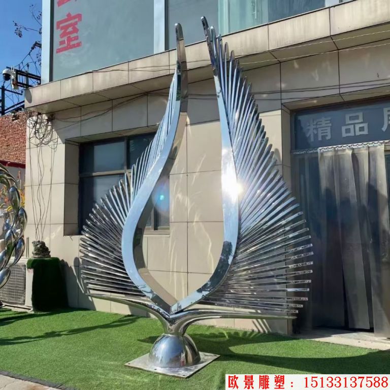 不銹鋼翅膀雕塑，異型雕塑